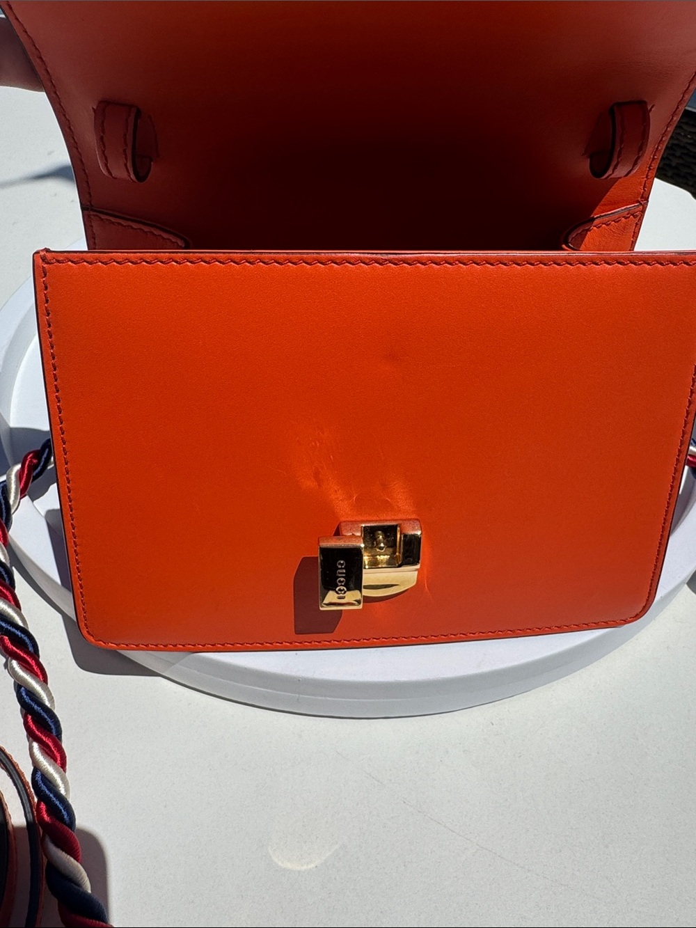 Gucci Sylvie Orange Leather with Gold Hardware - Picture 6 of 7